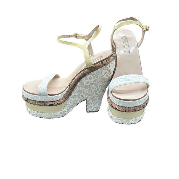 Nina Ricci Platforms Lace Trim Sandals - Picture 1 of 8